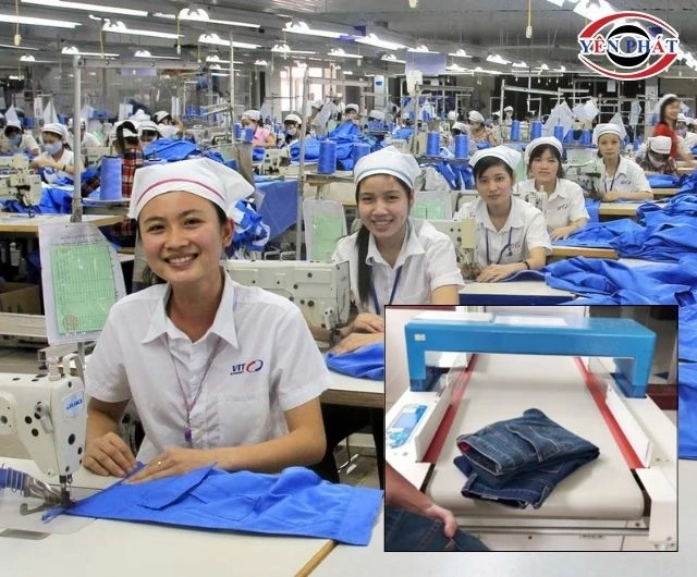 Ứng dụng máy dò kim loại trong ngành dệt may