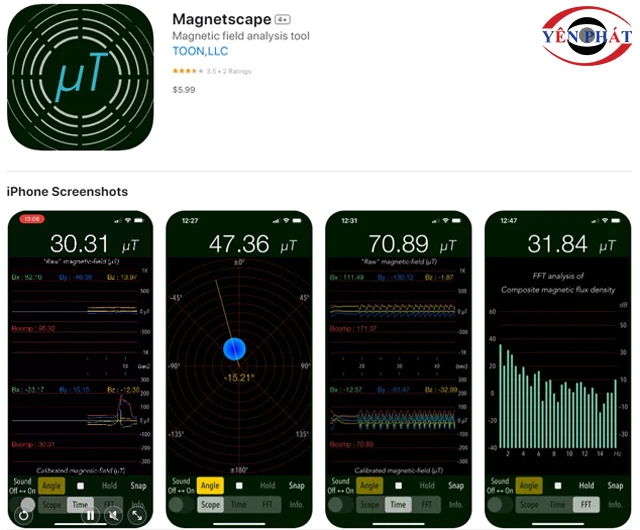 App dò kim loại Magnetscape 