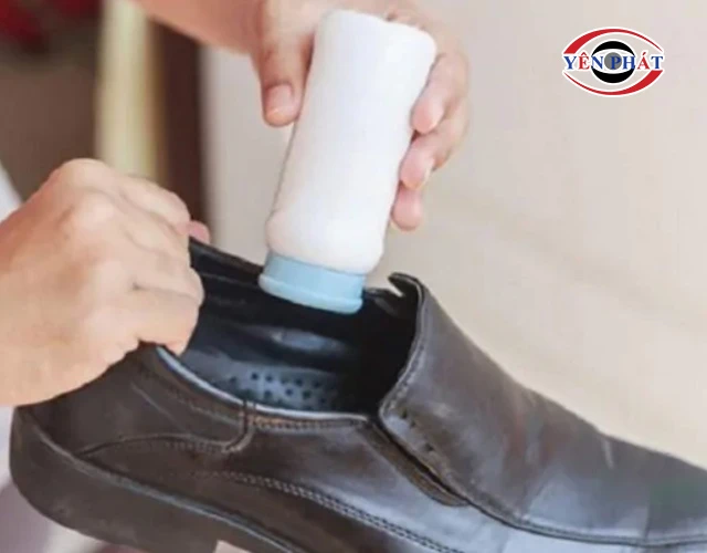 Cách đánh giày da lộn bằng phấn rôm