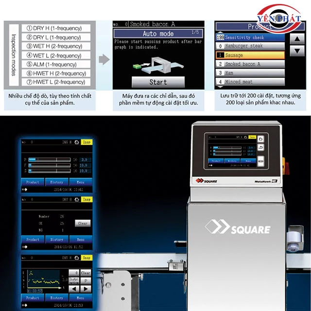 chỉnh độ nhạy dò theo vật liệu