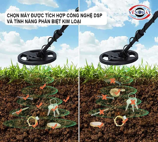 chọn máy dò vàng có tính năng phân biệt