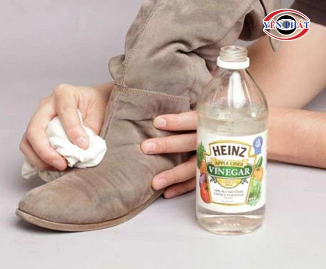 Cách xử lý giày da lộn bị mốc bằng giấm