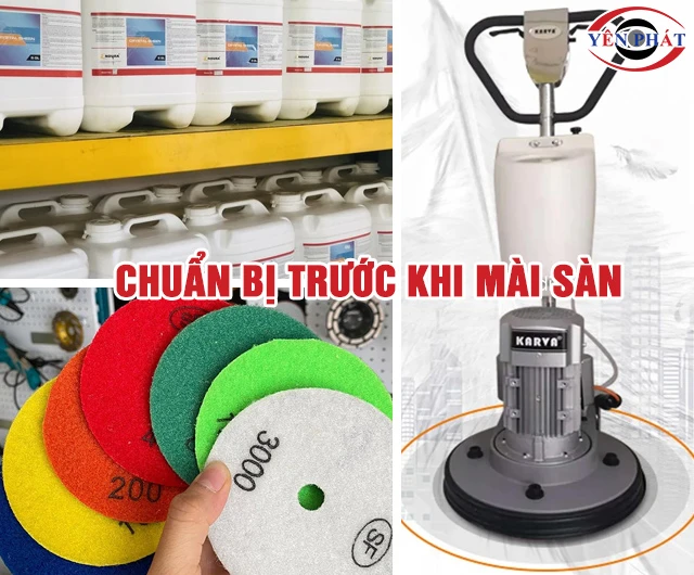Chuẩn bị trước khi sử dụng máy đánh bóng sàn