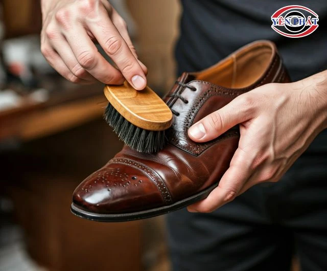 Cách dùng xi đánh giày màu xám