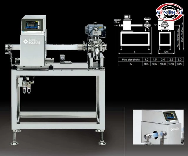 Máy dò kim loại dạng đường ống Square bền bỉ