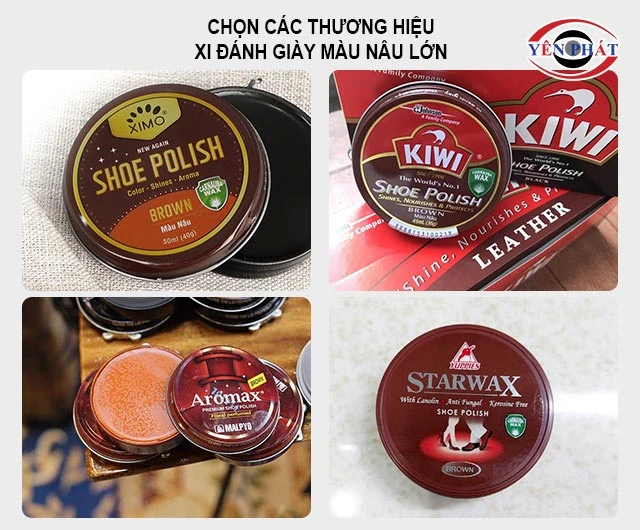 chọn mua các thương hiệu xi đánh giày nâu lớn