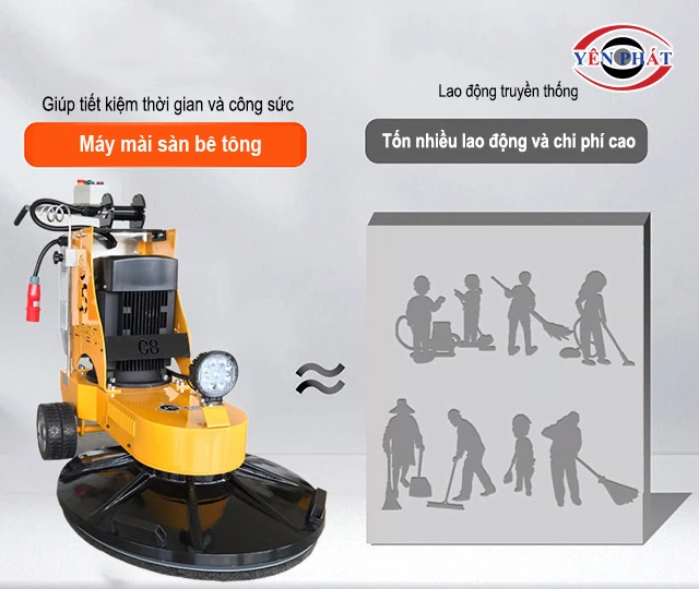 máy mài sàn giúp tiết kiệm thời gian và nhân công