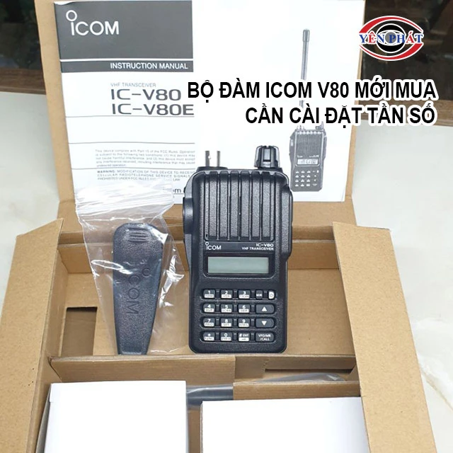 bộ đàm Icom V80 mới cần cài đặt tần số