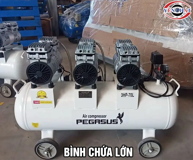 Bình chứa máy nén khí không dầu Pegasus TM-OF750x3-70L