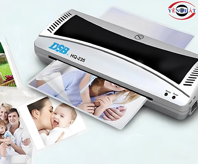 Máy ép plastic DSB ép nhiều khổ giấy