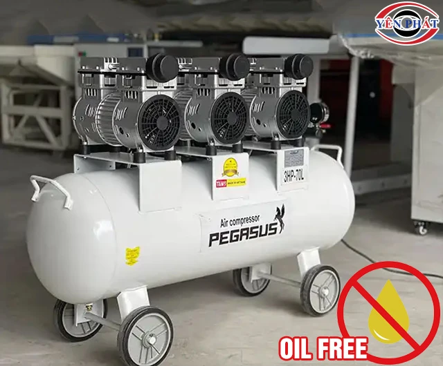 Máy nén khí không dầu Pegasus TM-OF750x3-70L cho khí sạch