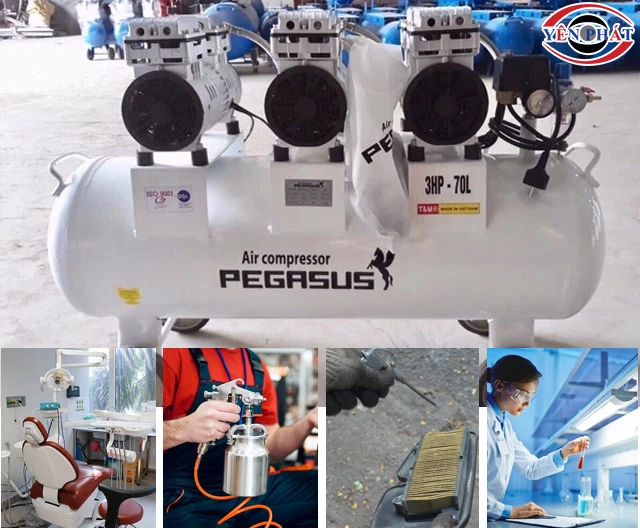 Ứng dụng máy nén khí không dầu Pegasus TM-OF750x3-70L