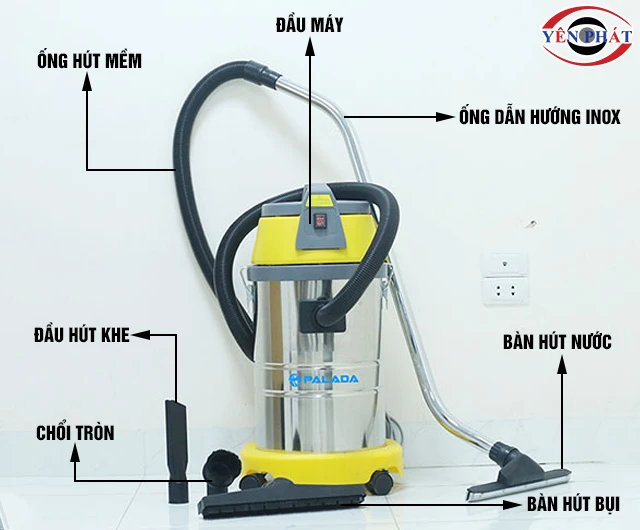 Cấu tạo máy hút bụi công nghiệp 30 lít Palada PD30-H