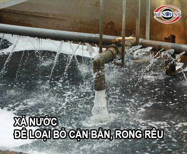 xả nước tháp giải nhiệt 