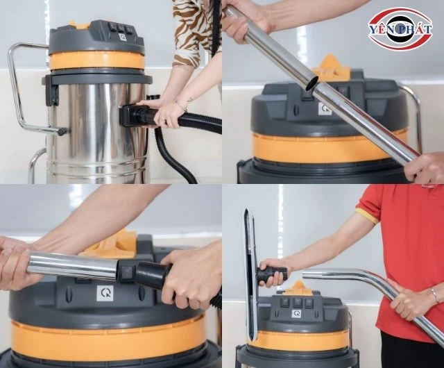Máy hút bụi công nghiệp Palada PD80 được ráp nối chắc chắn
