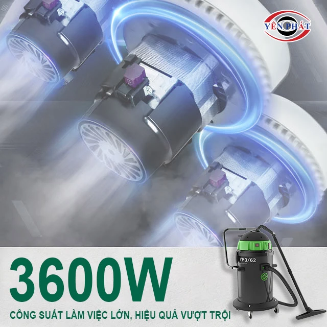 công suất của Máy hút bụi khô ướt IPC YP3/62 W&D