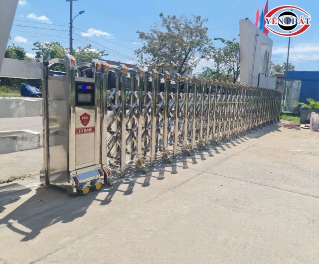 Cổng xếp inox Hải Phòng thông minh