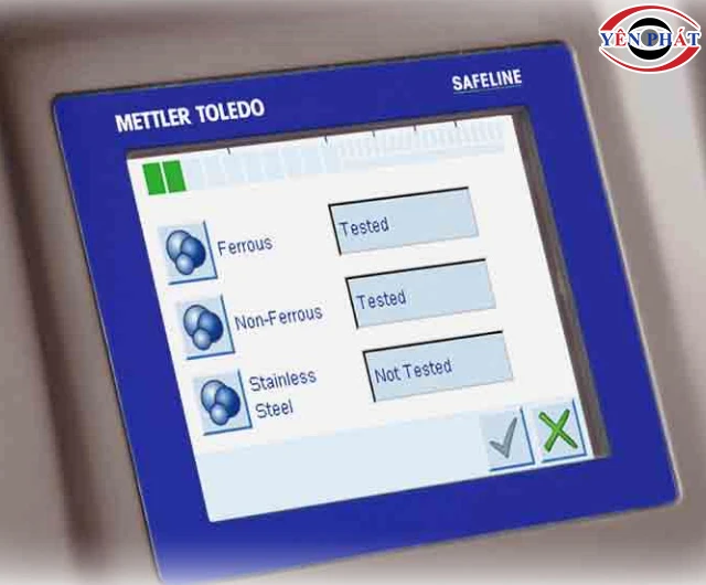 Máy dò kim loại Mettler Toledo ghi dữ liệu