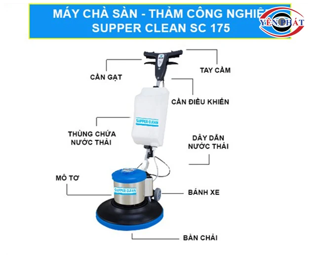 Cấu tạo của máy chà sàn đơn Supper Clean SC 175