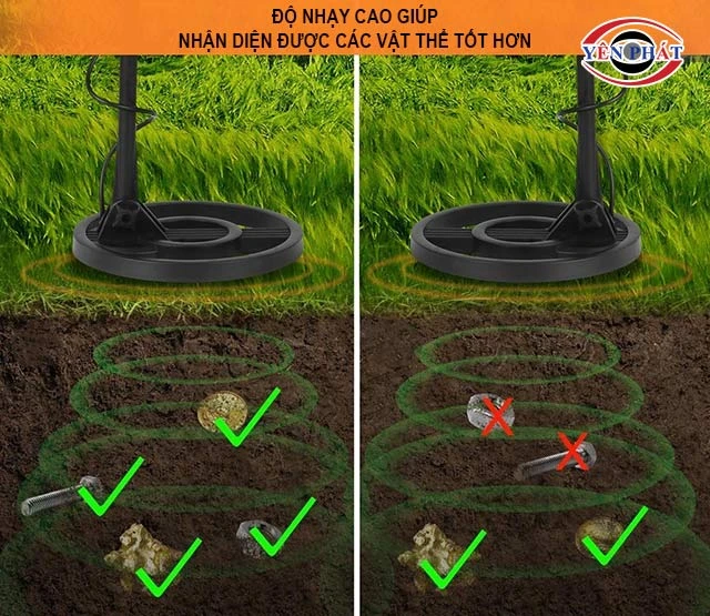 Độ nhạy cao giúp nhận diện được các vật thể kim loại tốt hơn