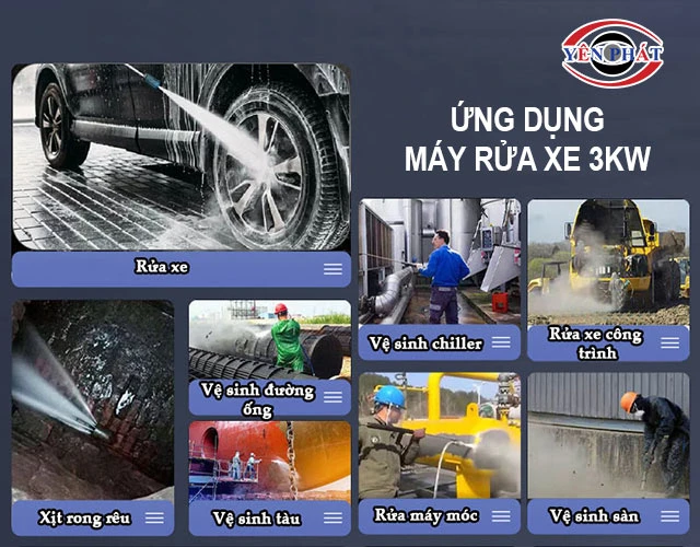 Ứng dụng của máy rửa xe 3kW 