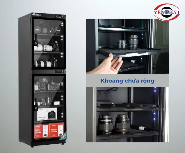 Tủ chống ẩm Nikatei NC-180S có khoang chứa rộng