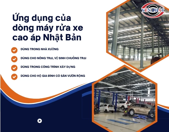 Ứng dụng của dòng máy rửa xe cao áp Nhật Bản