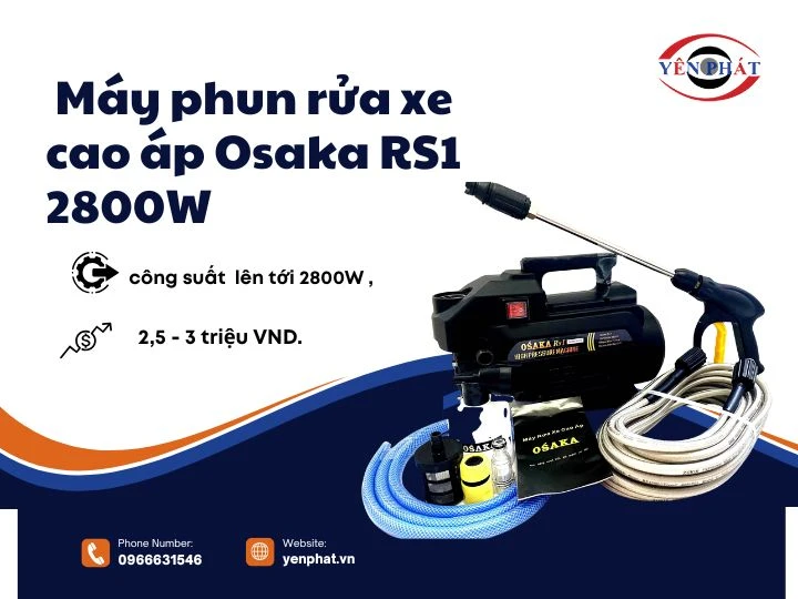 Máy phun rửa xe cao áp Osaka RS1 2800W