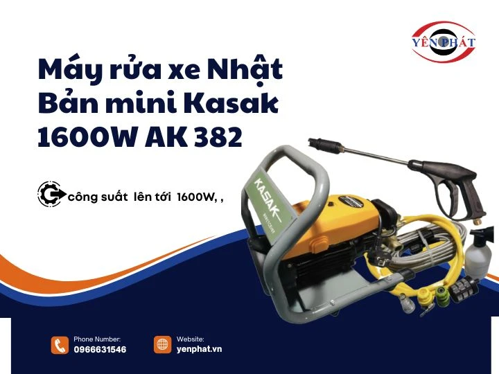 Máy rửa xe Nhật Bản mini Kasak 1600W AK 382
