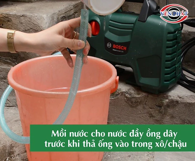 cách mồi nước cho máy rửa xe
