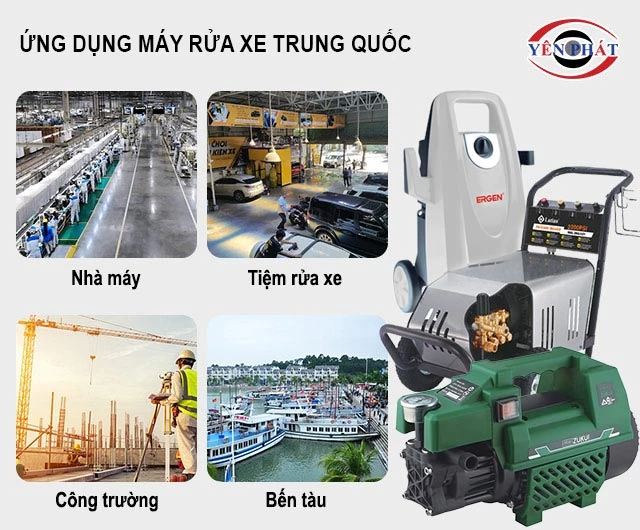 Ứng dụng máy bơm rửa xe Trung Quốc