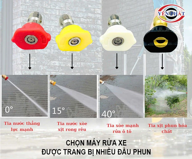 chọn máy có nhiều đầu phun linh hoạt
