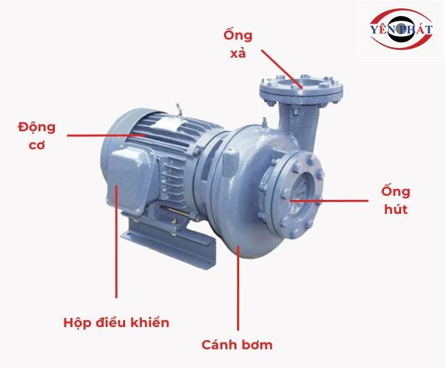 Máy bơm bước ly tâm Teco đầu gang 20HP HVP3125-115 40 cấu tạo đơn giản