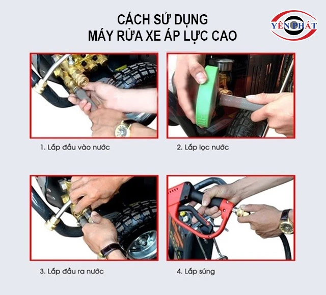 Cách lắp máy rửa xe áp lực cao