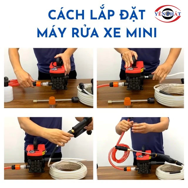  Cách lắp máy rửa xe mini 