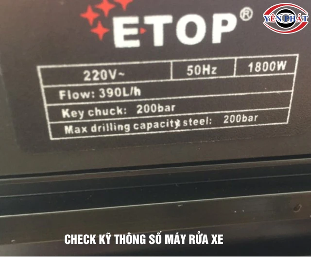 Thông số máy rửa xe 1800W