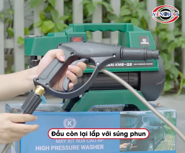 lắp đặt súng rửa xe