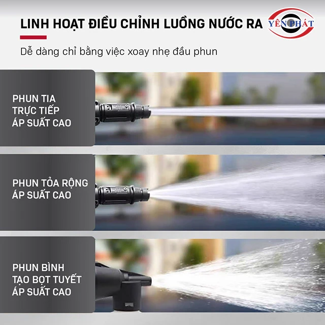 súng rửa xe điều chỉnh tia nước dễ dàng