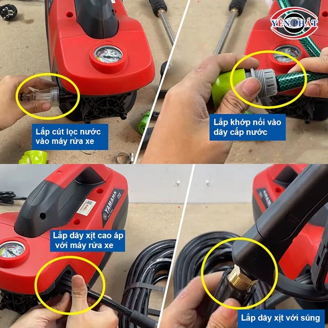 cách lắp máy rửa xe Yamaha