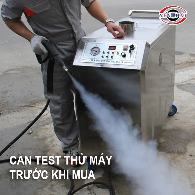 test máy rửa xe hơi nước nóng cũ trước khi mua