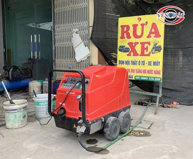 máy rửa xe hơi nước nóng cũ cho tiệm rửa xe nhỏ