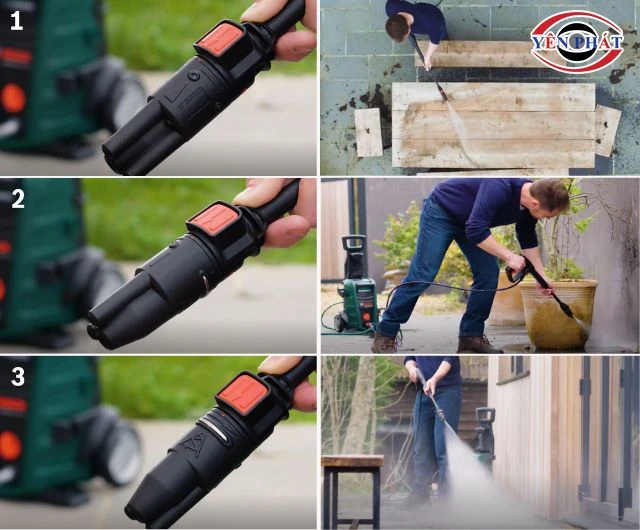 Máy rửa sân vườn có nhiều dạng tia nước