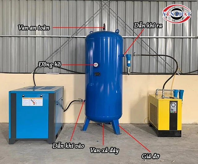 cấu tạo bình chứa khí nén