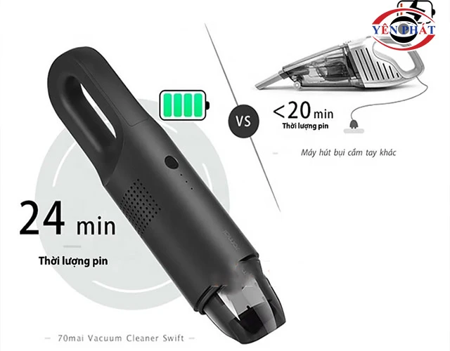 dung lượng pin máy hút bụi 70mai lớn