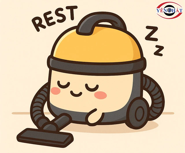 Máy hút bụi đang chạy thì ngắt cần nghỉ ngơi