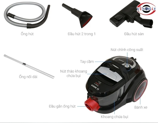 Thiết kế của máy hút bụi 2500W