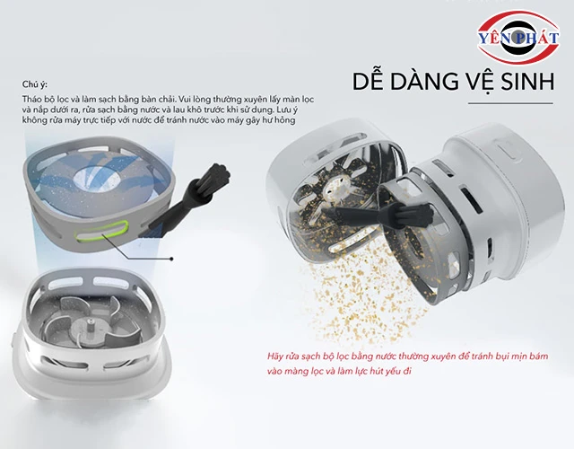 vệ sinh máy hút bụi để bàn 