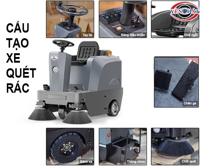 cấu tạo các bộ phận của xe quét rác
