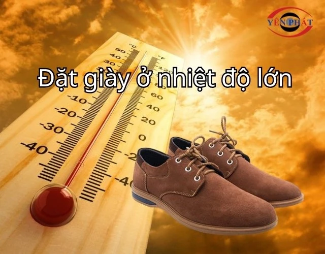 Đặt giày da ở nhiệt độ lớn