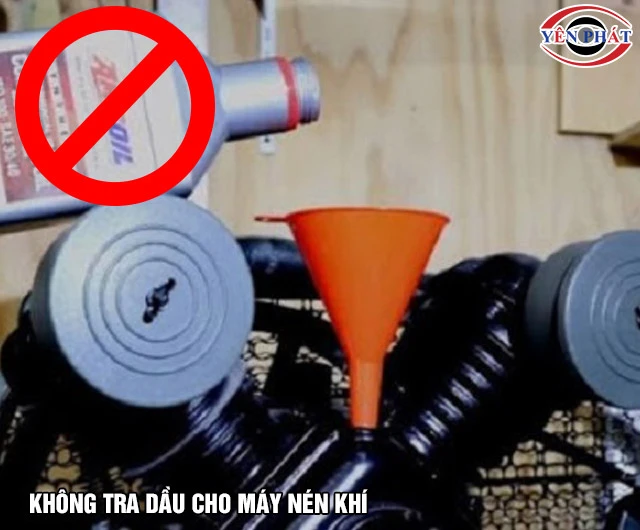 Rơ le máy nén khí bị xì hơi do không tra dầu